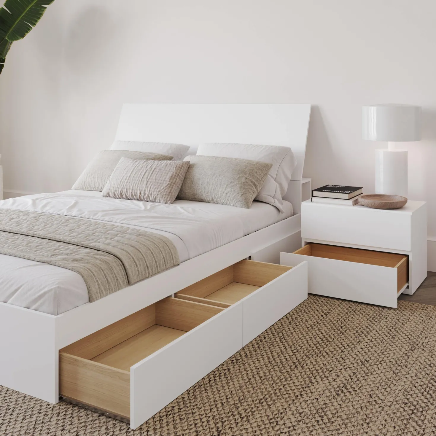 Ensemble grand lit avec rangement (60") - 3 mcx - Nexera