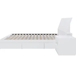 Ensemble grand lit avec rangement (60