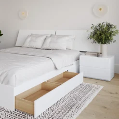 Ensemble grand lit avec rangement (60