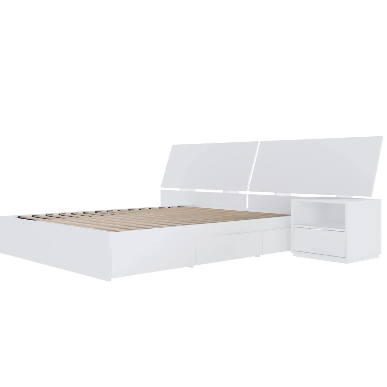 Ensemble grand lit avec rangement (60") - 3 mcx - Nexera