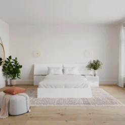 Ensemble grand lit avec rangement (60