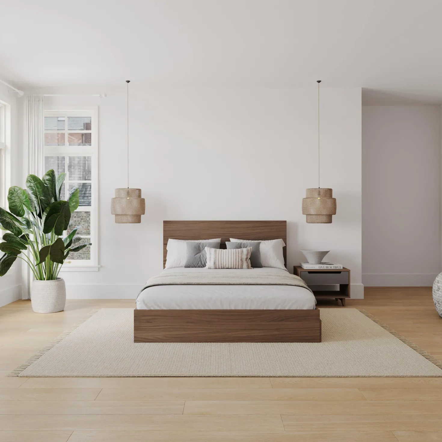 Ensemble grand lit avec rangement (60") - 3 mcx - Nexera