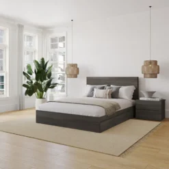 Ensemble grand lit avec rangement (60