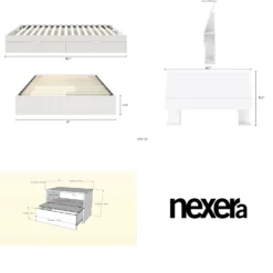 Ensemble grand lit avec rangement (60