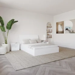 Ensemble grand lit avec rangement (60