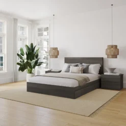 Ensemble grand lit avec rangement (60