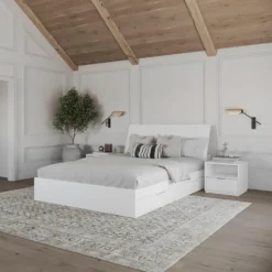 Ensemble grand lit avec rangement (60