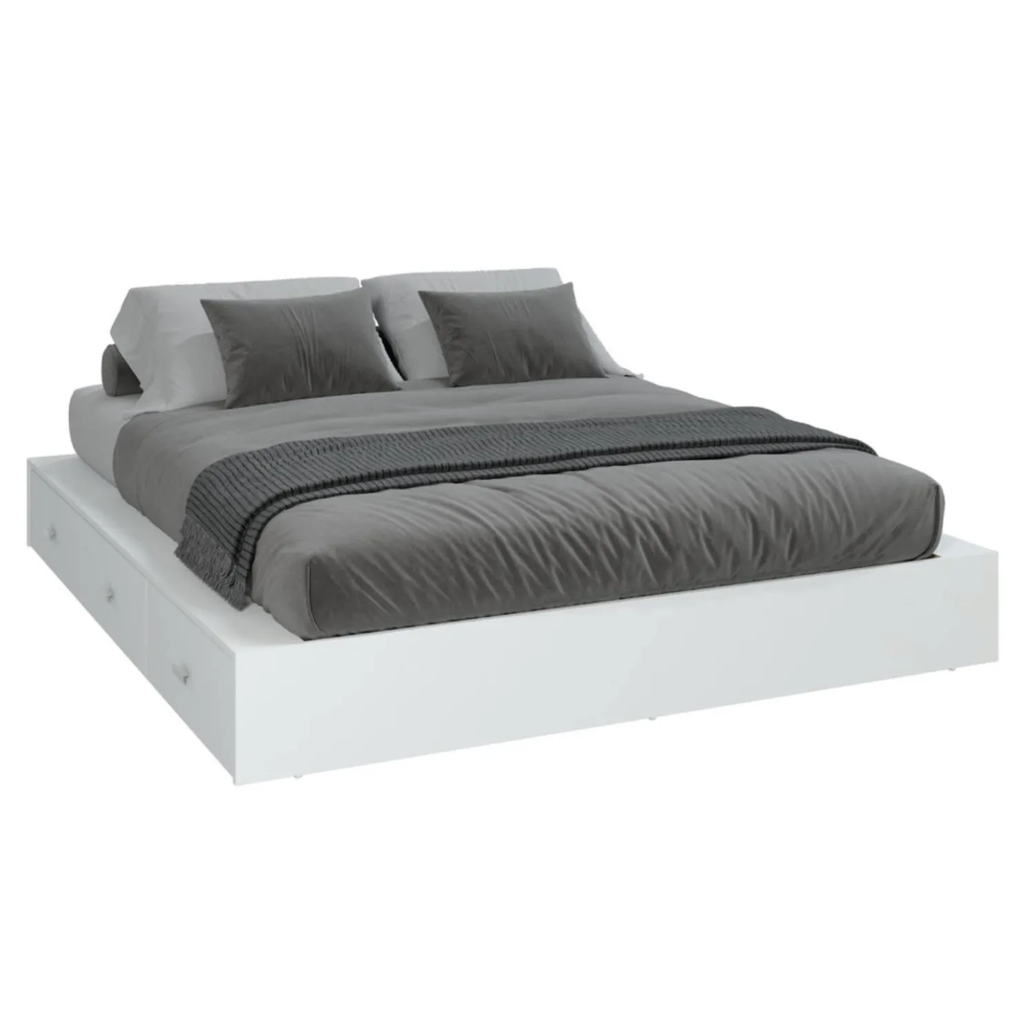 Ensemble grand lit avec rangement 6 tiroirs (60") - 4 mcx