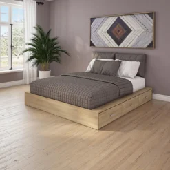 Ensemble grand lit avec rangement 6 tiroirs (60