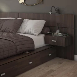Ensemble grand lit avec rangement 6 tiroirs (60