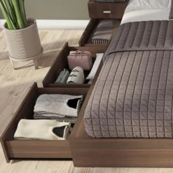 Ensemble grand lit avec rangement 6 tiroirs (60