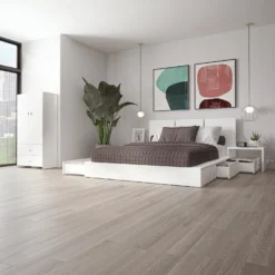 Ensemble grand lit avec 6 tiroirs de rangement (60") - 5 mcx
