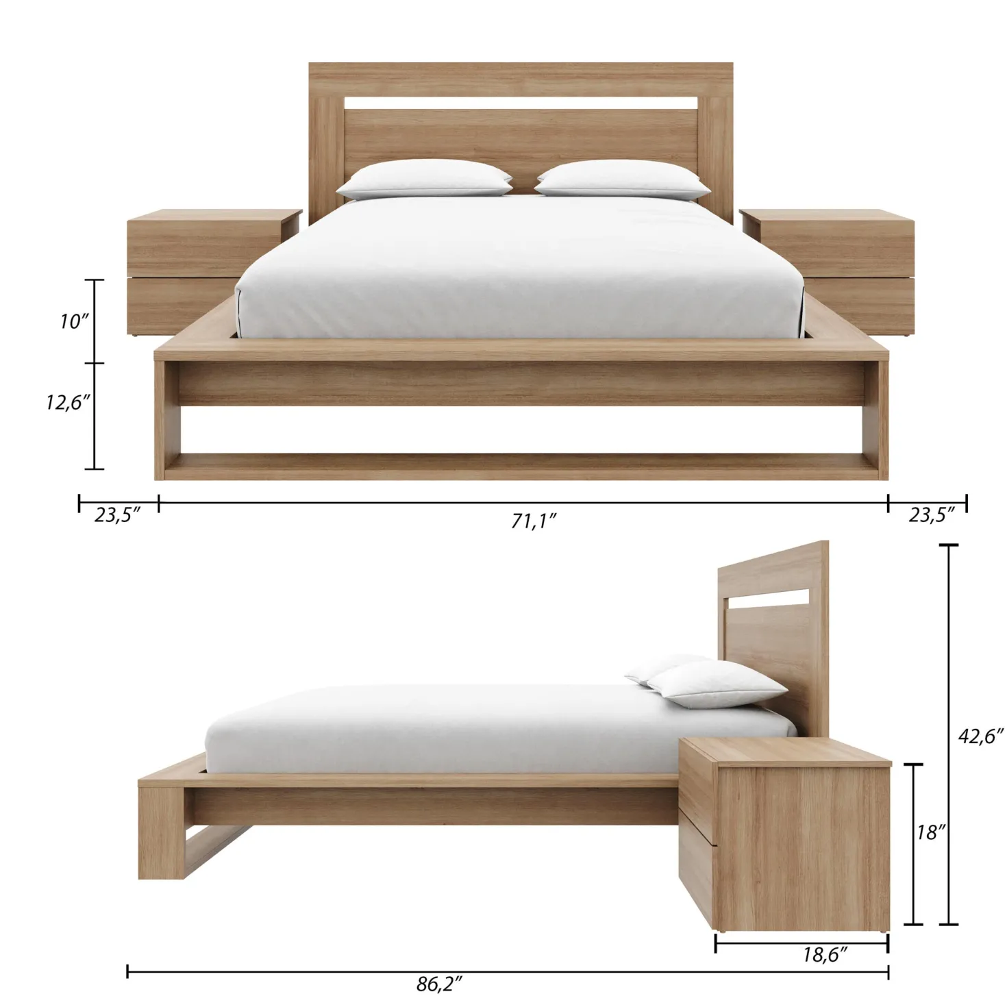 Ensemble grand lit (60") - 4 mcx - Nexera