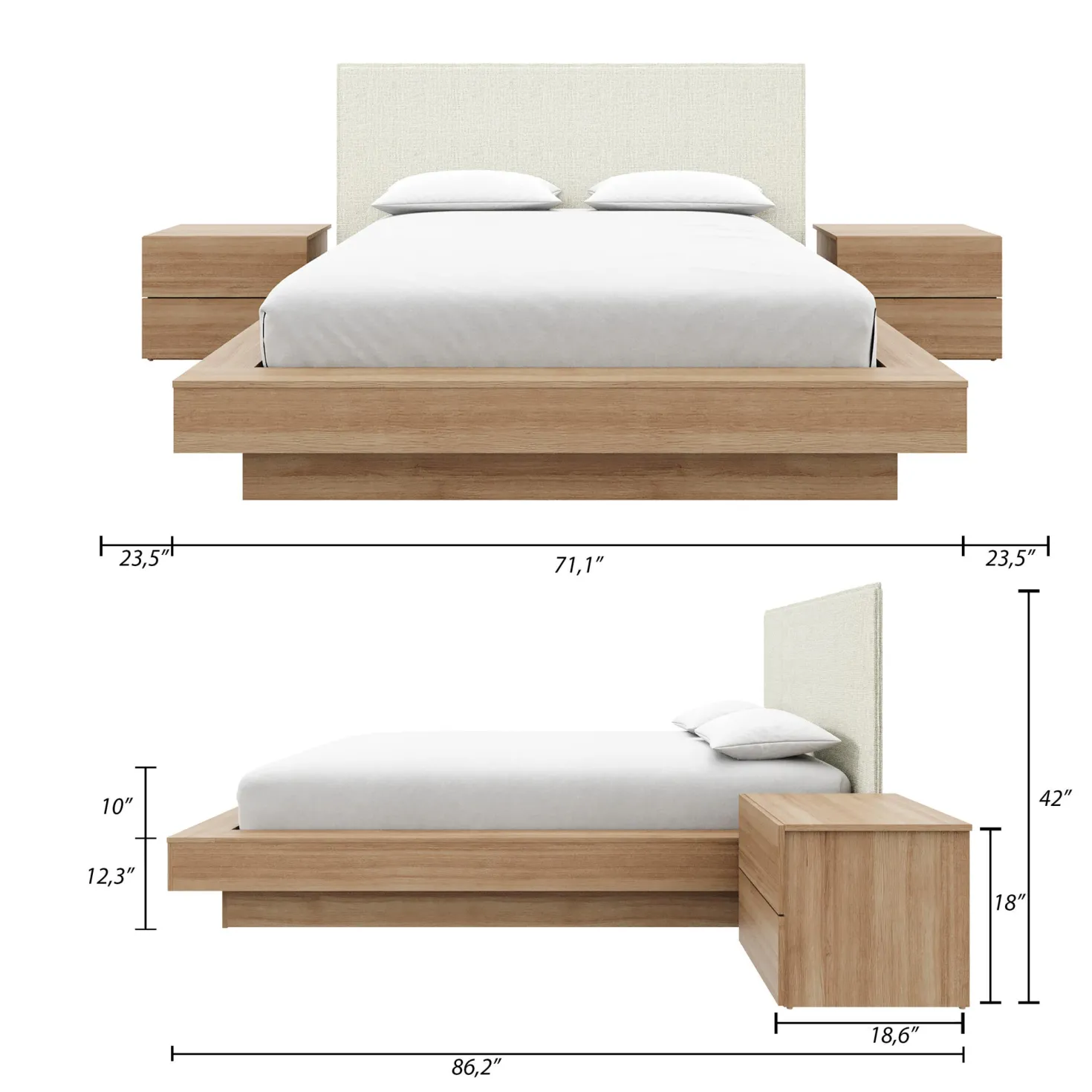 Ensemble grand lit (60") - 4 mcx - Nexera