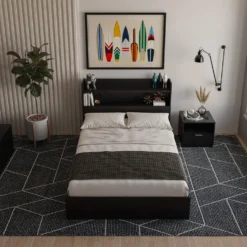 Ensemble lit double avec rangement (54