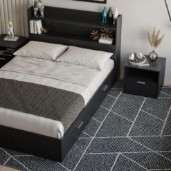 Ensemble lit double avec rangement (54") - 4mcx - Nexera