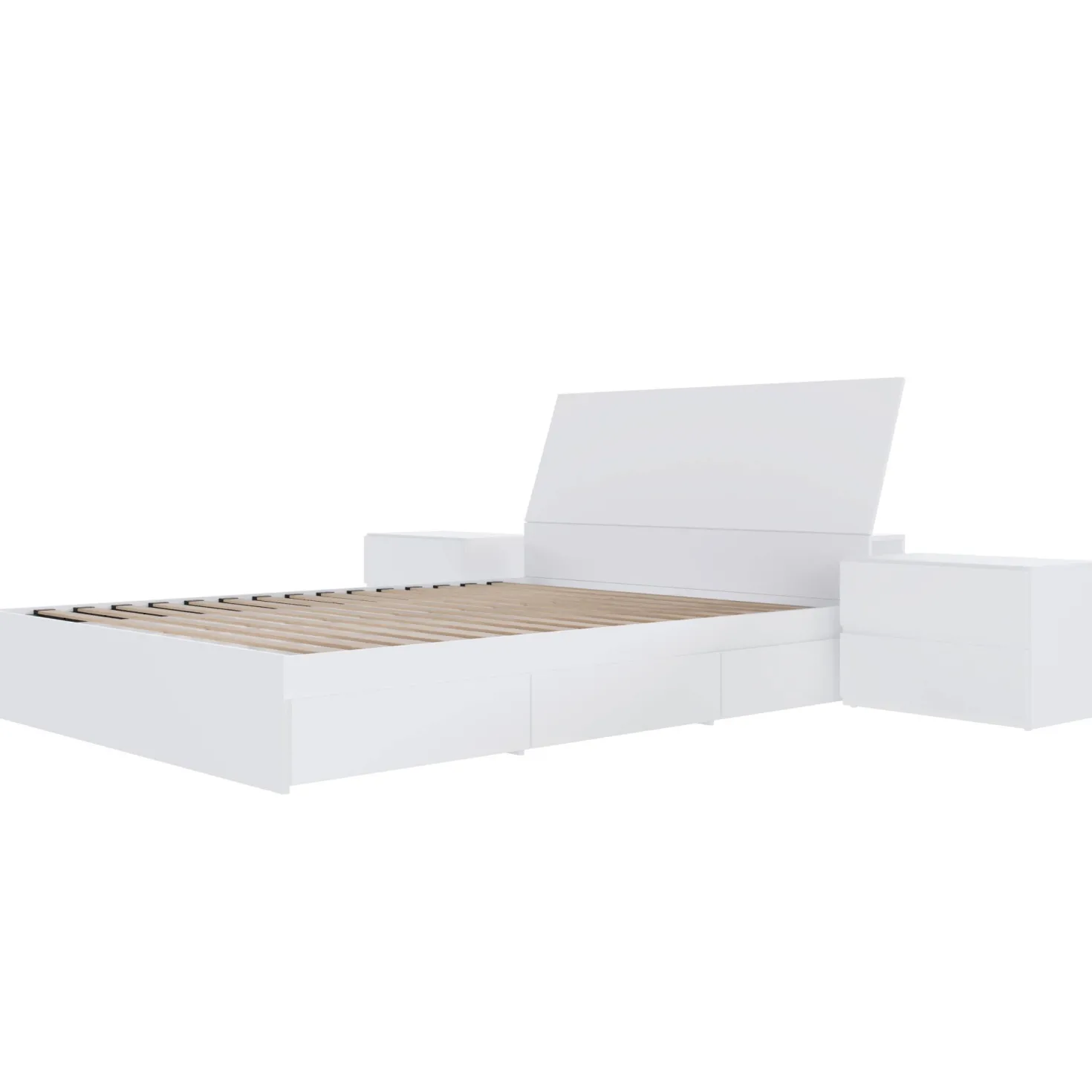 Ensemble lit double avec rangement (54") - 4mcx - Nexera