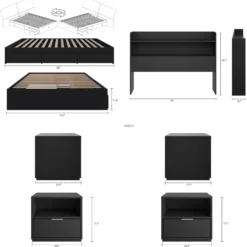 Ensemble lit double avec rangement (54