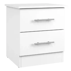 Ensemble lit double avec rangement 6 tiroirs, tête de lit et table de chevet (54