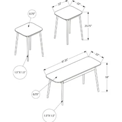 Ensemble tables de salon - 3 mcx - Monarch