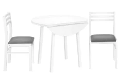 Ens salle à manger - 3mcx, dessus blanc, métal blanc