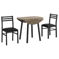 Ens salle à manger - 3mcx, dessus taupe, métal noir