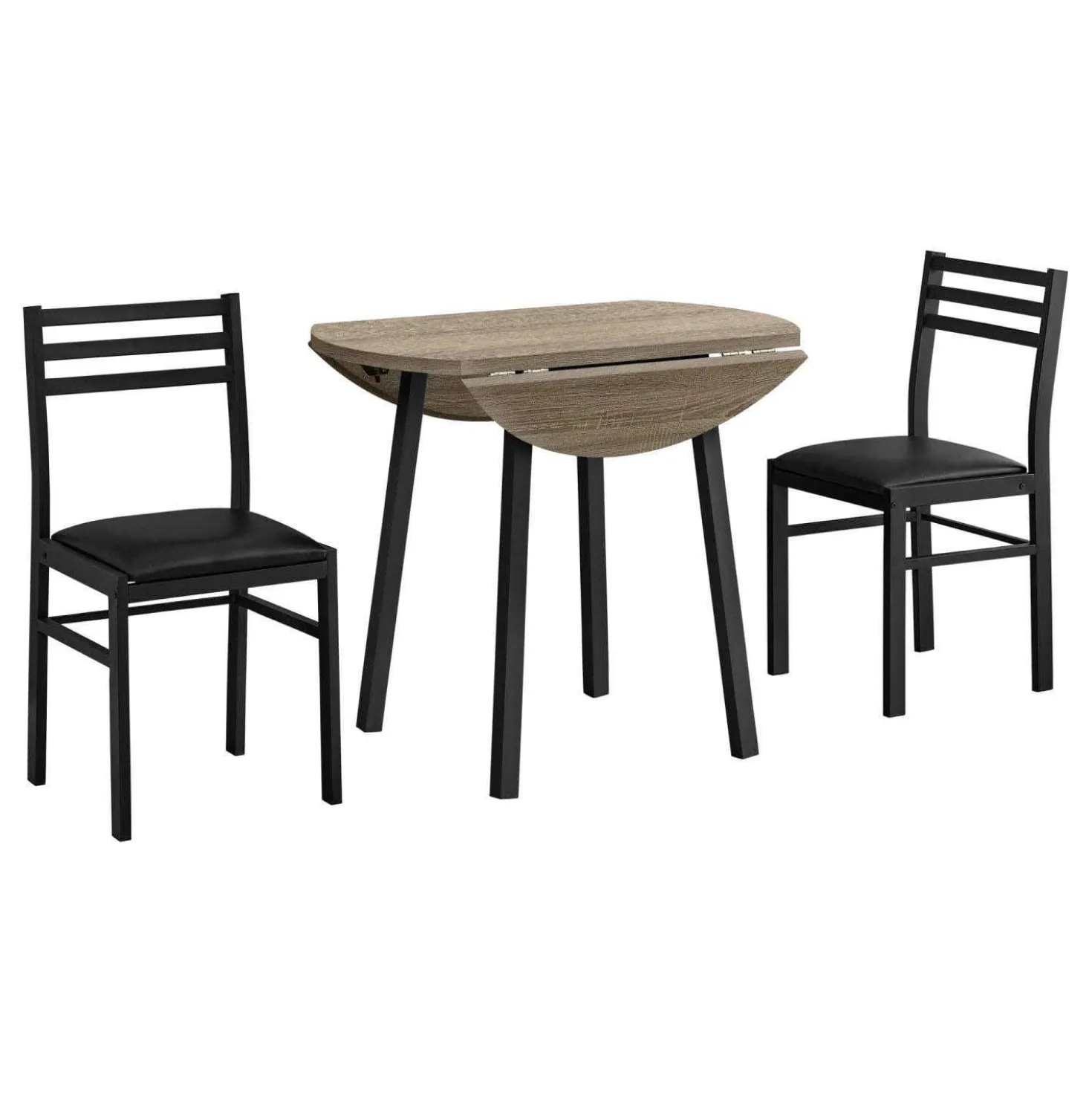 Ens salle à manger - 3mcx, dessus taupe, métal noir