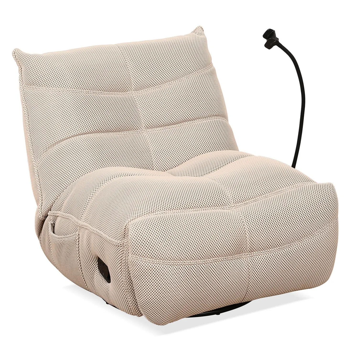 Fauteuil berçant inclinable avec support à cellulaire - beige