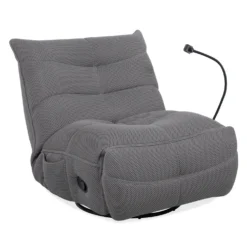 Fauteuil berçant inclinable avec support à cellulaire - gris