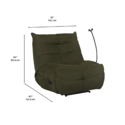 Fauteuil berçant inclinable avec support à cellulaire - vert