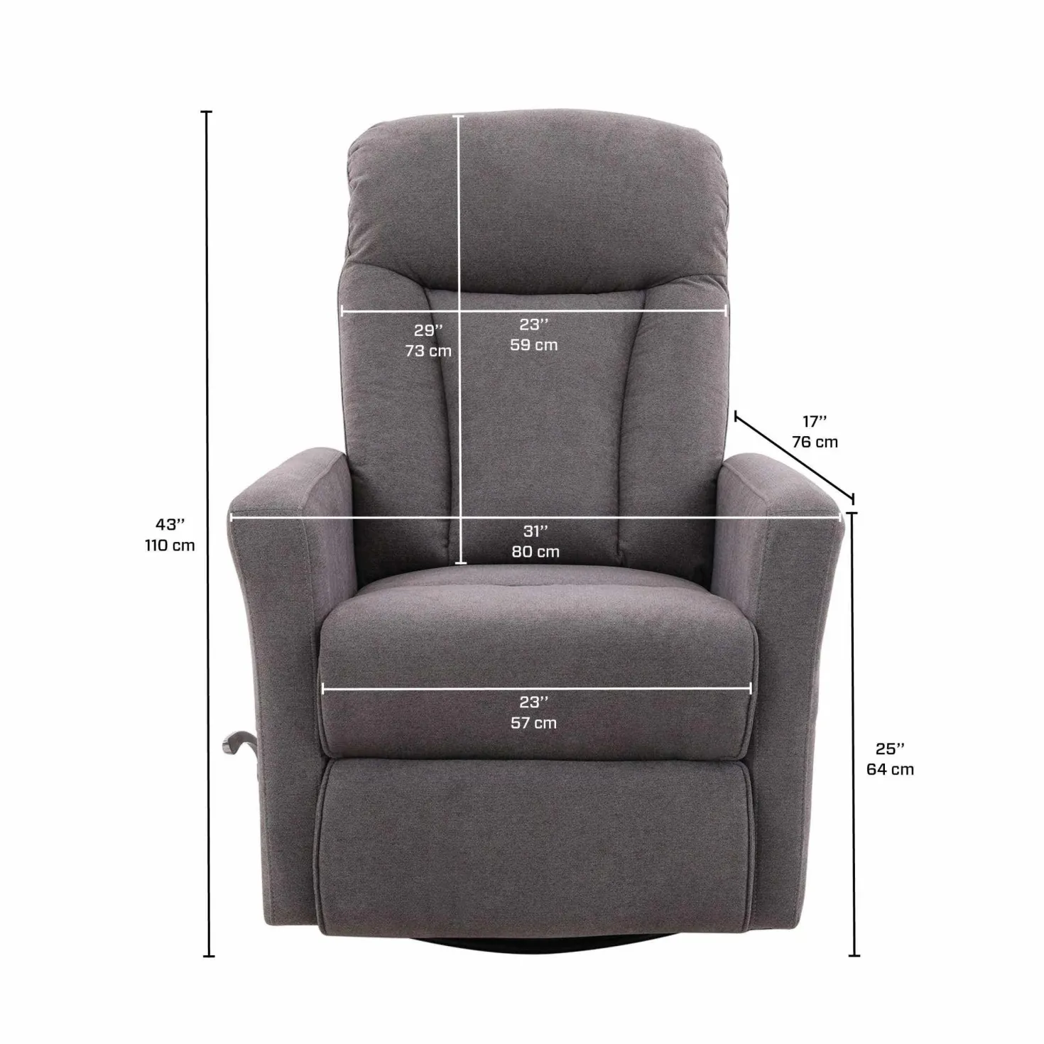 Fauteuil berçant pivotant inclinable