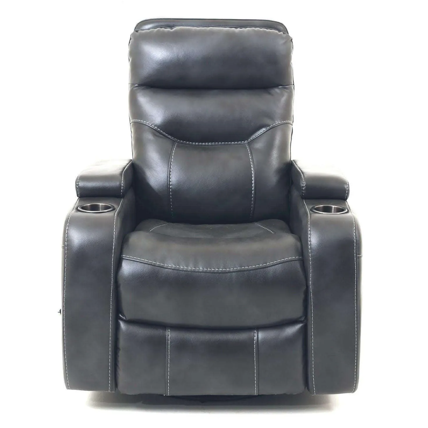 Fauteuil berçant pivotant inclinable avec rangement - gris