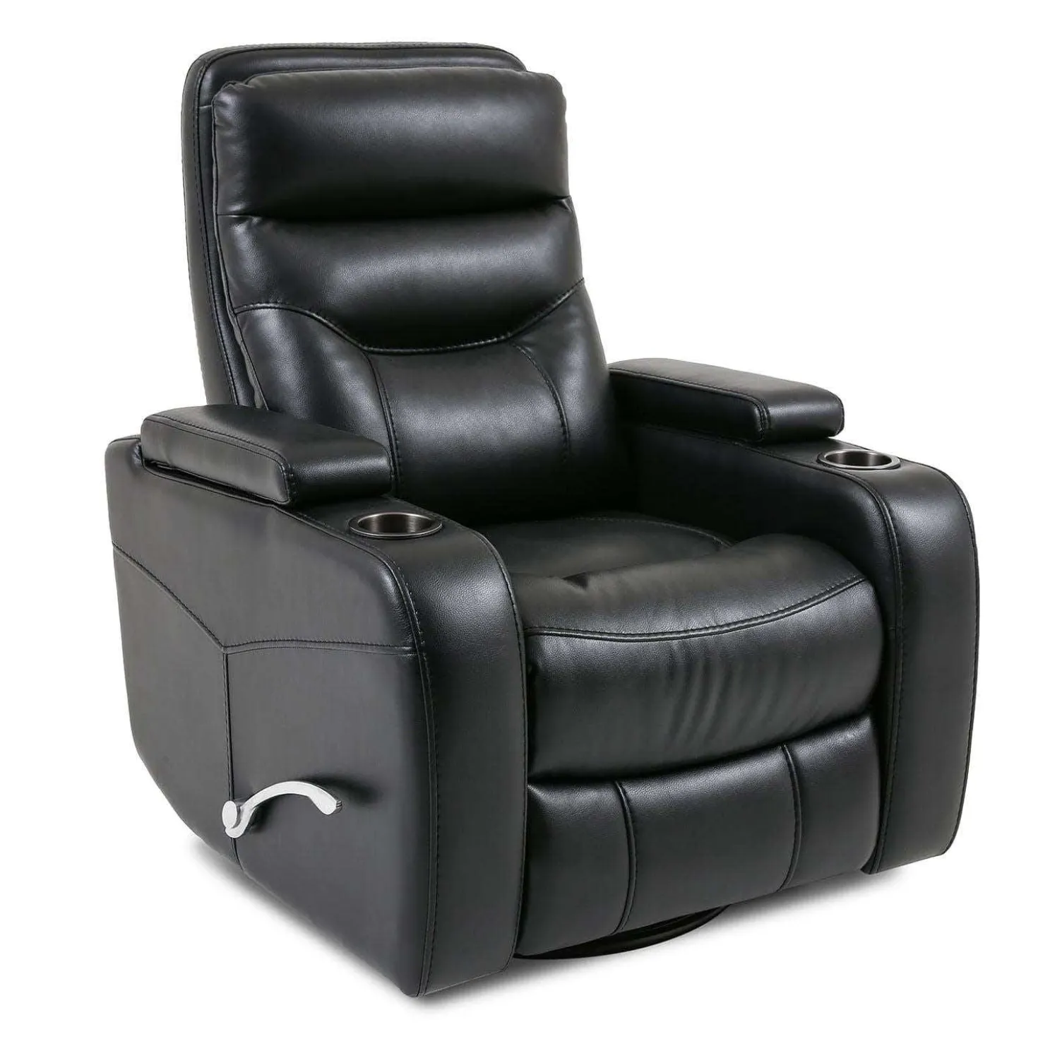 Fauteuil berçant pivotant inclinable avec rangement - noir