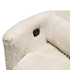 Fauteuil berçant pivotant inclinable en velours côtelé - beige