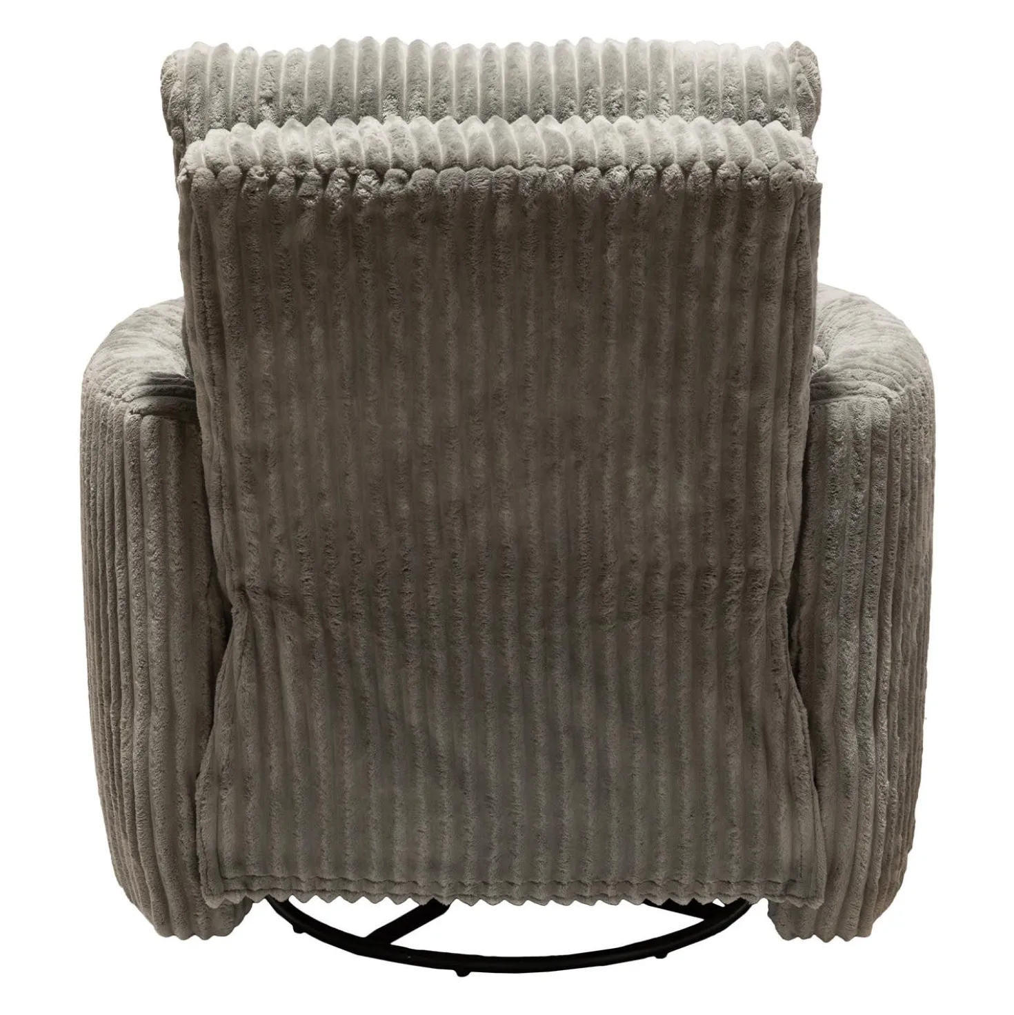 Fauteuil berçant pivotant inclinable en velours côtelé - gris