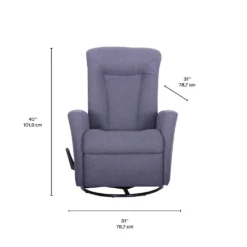 Fauteuil berçant pivotant inclinable - gris
