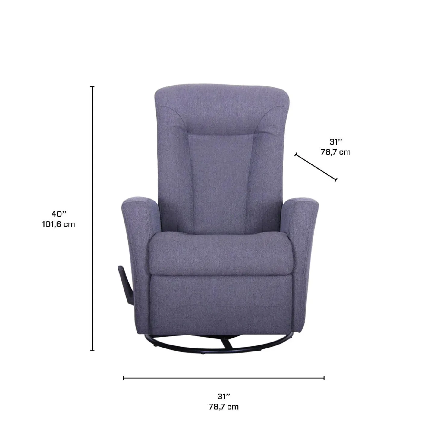 Fauteuil berçant pivotant inclinable - gris