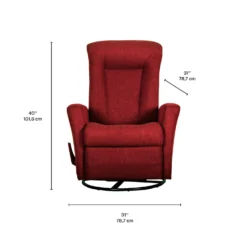 Fauteuil berçant pivotant inclinable - rouge