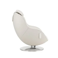 Fauteuil de massage inclinable électrique avec ottoman en cuir synthétique - blanc