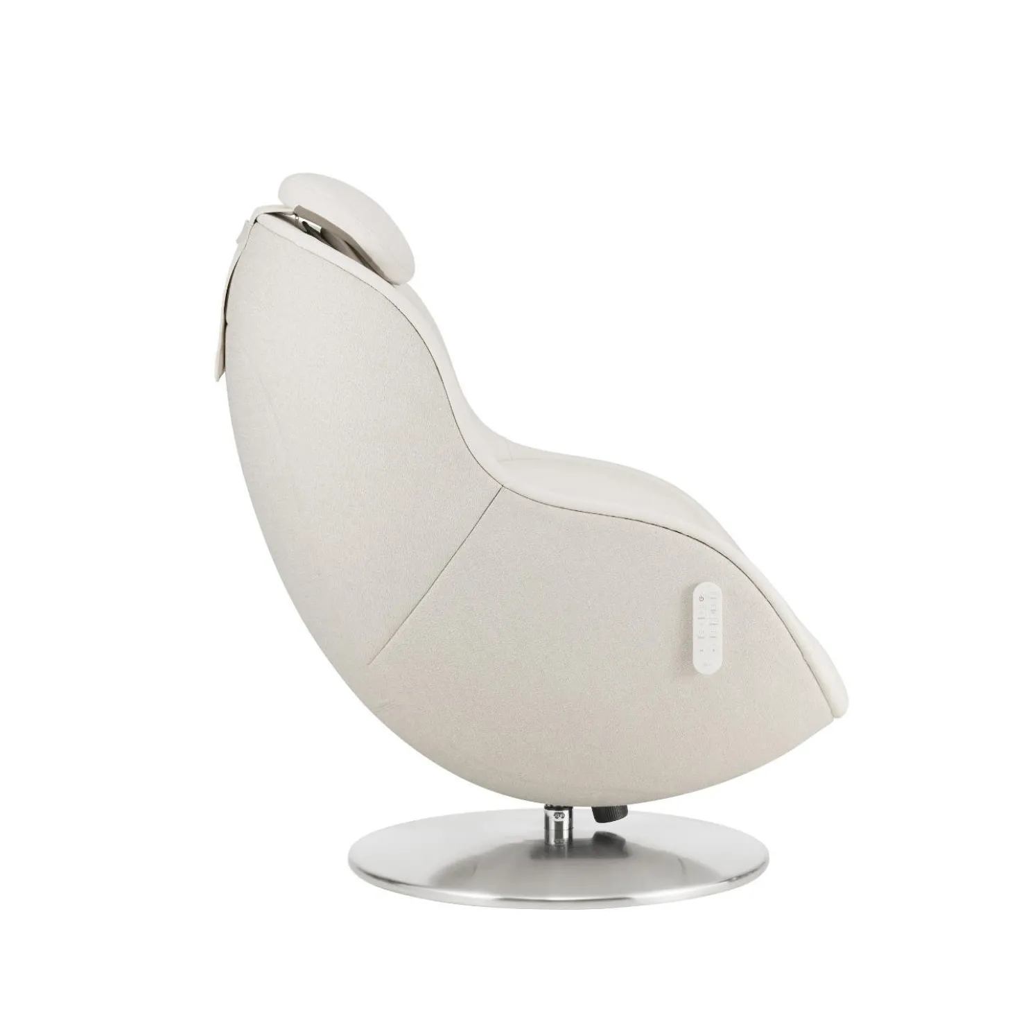 Fauteuil de massage inclinable électrique avec ottoman en cuir synthétique - blanc