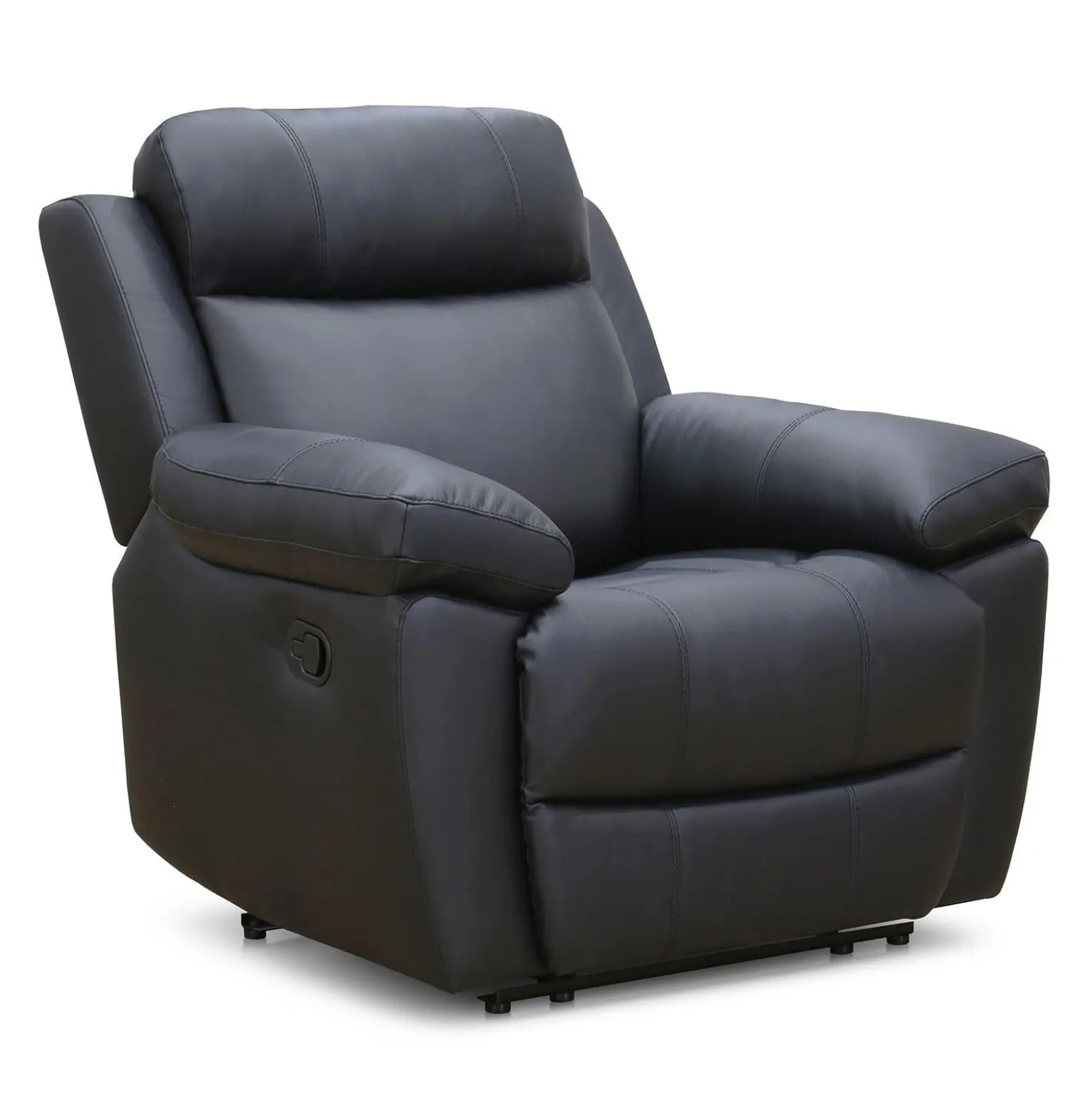 Fauteuil inclinable et berçant en cuir véritable