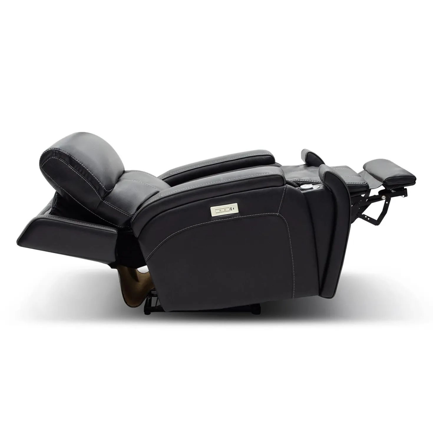 Fauteuil inclinable électrique avec appui-tête ajustable, commandes rétractables et système de son immersif