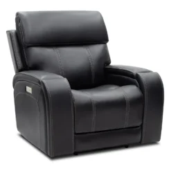 Fauteuil inclinable électrique avec appui-tête ajustable, commandes rétractables et système de son immersif