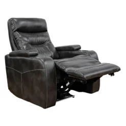 Fauteuil inclinable électrique avec rangement, porte-gobelets et éclairage DEL - gris