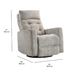 Fauteuil inclinable électrique berçant et pivotant avec appui-tête ajustable