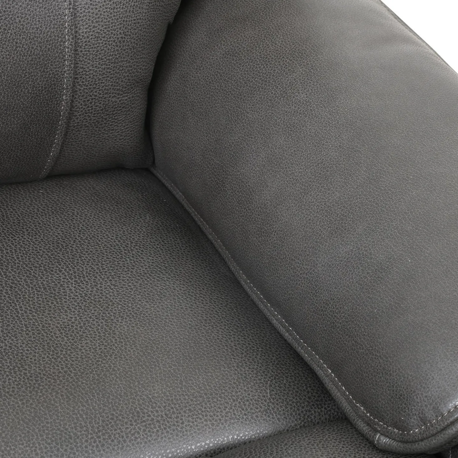 Fauteuil inclinable électrique en cuir avec appui-tête ajustable - gris