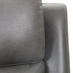 Fauteuil inclinable électrique en cuir avec appui-tête ajustable - gris