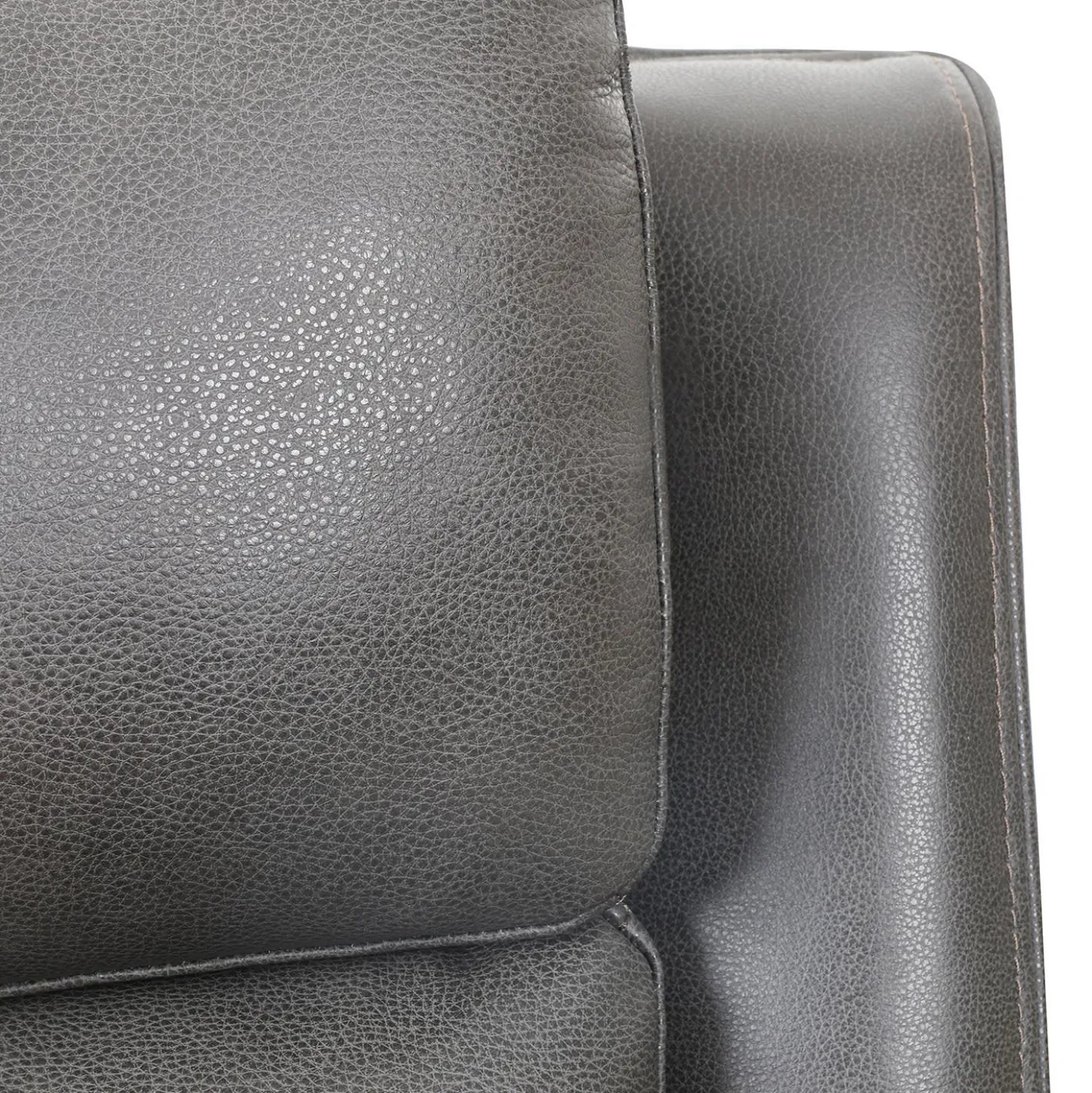 Fauteuil inclinable électrique en cuir avec appui-tête ajustable - gris