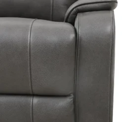 Fauteuil inclinable électrique en cuir avec appui-tête ajustable - gris