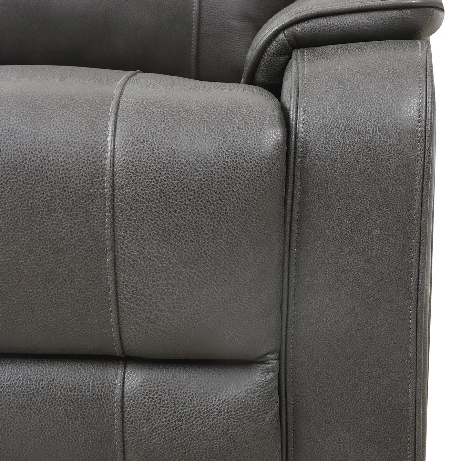 Fauteuil inclinable électrique en cuir avec appui-tête ajustable - gris